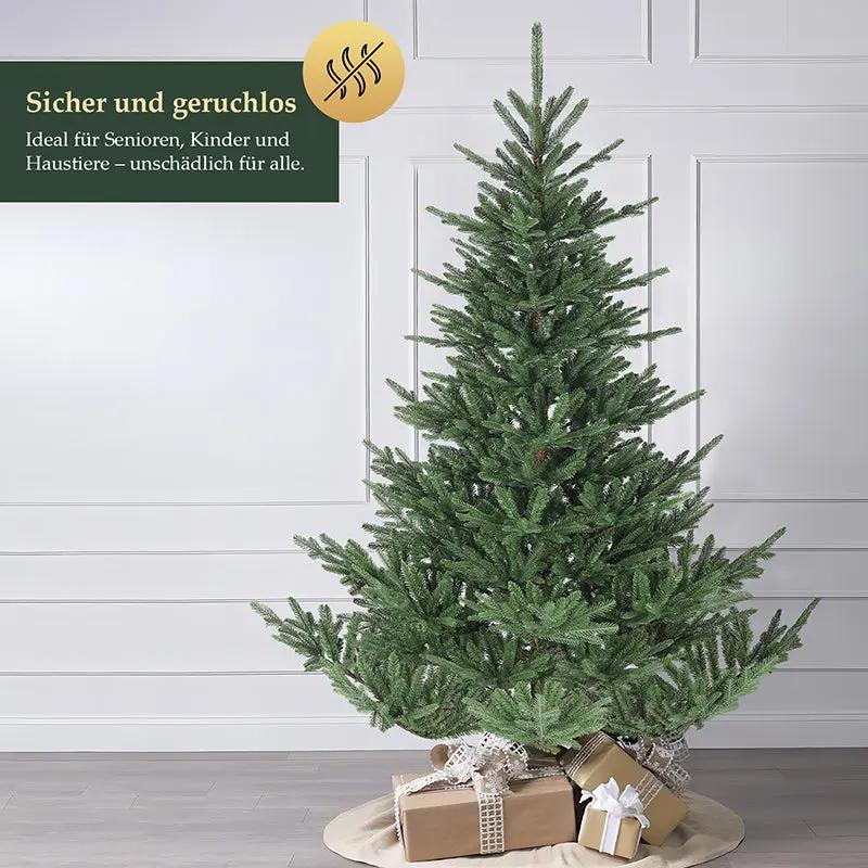 Salcar 180/210cmKünstlicher Weihnachtsbaum, Edeltanne, mit 1204/1609 PE-Zweigen und 398/658 PVC-Zweigen Salcar