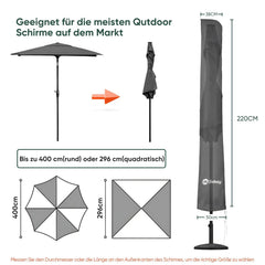 Sekey 220 x 30/50 cm Schutzhülle für 400 cm Sonnenschirm, aus Polyester-Gewebe Sekey