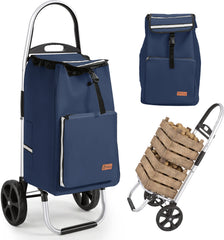 Sekey Einkaufstrolley 3-in-1 klappbar – 50L Einkaufswagen mit Kühlfach, großen Rädern & Sackkarren-Funktion, leichtes Aluminium