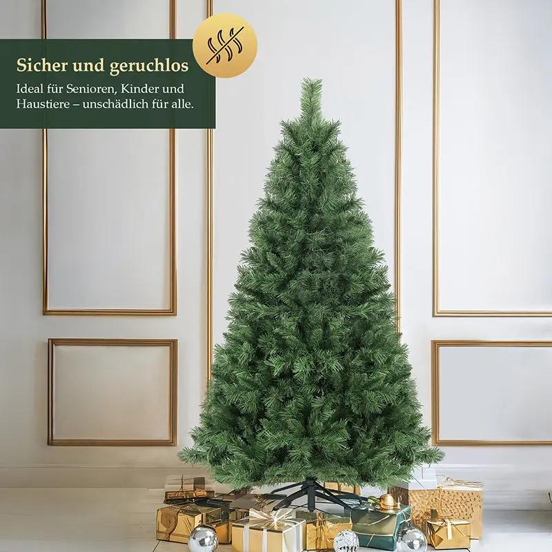 Salcar 120/150/180/210/240cm Künstlicher Weihnachtsbaum mit Metallständer, Nordmanntanne, mit 279/408/580/868/1168 Spitzen Salcar