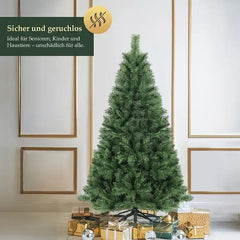 Salcar 120/150/180/210/240cm Künstlicher Weihnachtsbaum mit Metallständer, Nordmanntanne, mit 279/408/580/868/1168 Spitzen Salcar