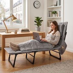 Sekey Faltbett klappbar mit Matratze & Kissen 193x70 cm – verstellbares Campingbett mit 6-fach Rückenlehne, bis 150 kg belastbar, Gästebett für Camping, Garten & Zuhause