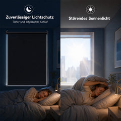 Salcar Thermorollo ohne Bohren Klemmfix – Verdunkelungsrollo für Fenster & Tür, Seitenzugrollo mit Thermobeschichtung, Sonnenschutz & Hitzeschutz, Sichtschutzrollo Schwarz
