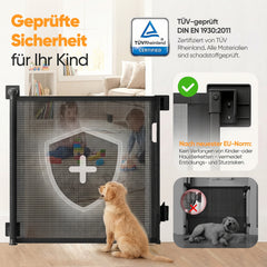 Sekey Ausziehbares Treppenschutzgitter 0–150 cm – TÜV-zertifiziertes Baby- & Haustiergitter, 97 cm hoch, ohne Bohren, für Treppe, Tür & Flur