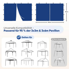 Sekey 290 x 200 cm Seitenwand für Pavillon, 2er Set Sekey