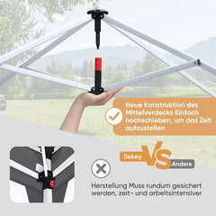 Sekey  300 x 300 cm Faltpavillon Mit Belüftetes Dach Sekey