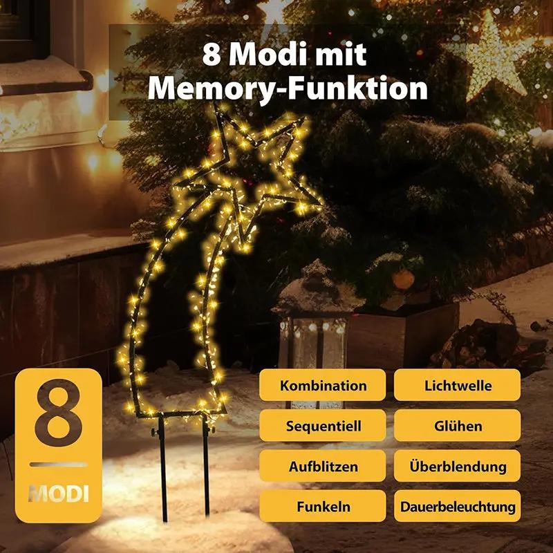 Salcar 1m LED Gartenstecker Sternschnuppe Lichterkette, 400 LEDs Salcar