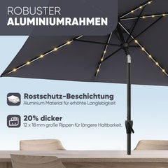 Sekey Sonnenschirm 210 x 140 cm Aluminum Sonnenschirm Rechteckig, mit Kurbel Sekey