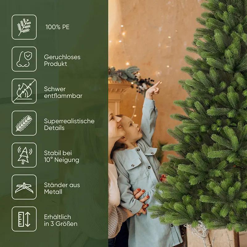 Salcar 180/210/240cm Künstlicher Weihnachtsbaum, Nordmanntanne, mit 762/1080/1576 PE Spitzen Salcar