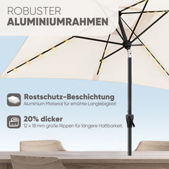 Sekey Sonnenschirm 210 x 140 cm Aluminum Sonnenschirm Rechteckig, mit Kurbel Sekey