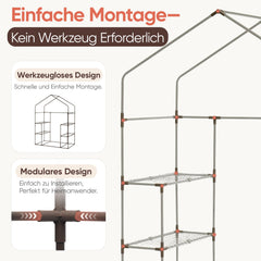 Sekey XL Foliengewächshaus 200×145×75 cm Stabiles Balkon-Gewächshaus mit 4 Regalböden für gesundes Pflanzenwachstum Sekey
