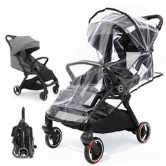 Sekey BW732 Reise-Kinderwagen Ultraleicht & Einhand-klappbar | 3-fach verstellbare Rückenlehne, 4-Rad-Federung, Regenschutz, 5-Punkt-Gurt, Handgepäckgeeignet