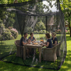 Sekey XXL Moskitonetz Schwarz 300x300x250 cm – Doppelbett, Pavillon & Outdoor Insektenschutz