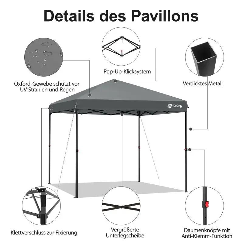 Sekey 300 x 300 cm Faltpavillon mit 4 Sandsäcken und Tragetasche Sekey