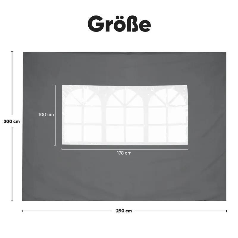 Sekey 3×3m Seitenwand für Pavillon, 2er Set, mit 2 Fenster Sekey