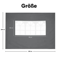 Sekey 3×3m Seitenwand für Pavillon, 2er Set, mit 2 Fenster Sekey