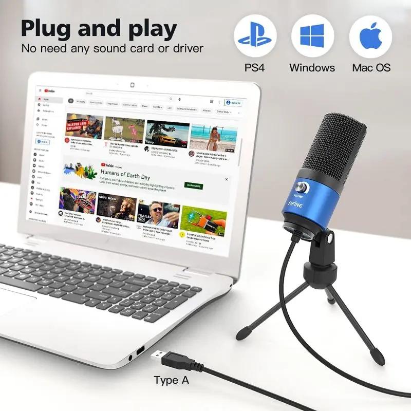 Fifine USB Kondensator Mikrofon mit Ständer, K669B Sekey