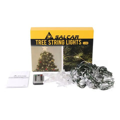 Salcar 2 m LED Lichterkette für Weihnachtsbaum, mit 10 Strängen, 200 LEDs, mit Fernbedienung, USB-betrieben Salcar