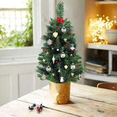 Salcar 60/90cm Künstlicher Weihnachtsbaum Klein mit Christbaumständer, Nordmanntanne, mit 70/110 Spitzen Salcar