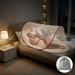Sekey Pop Up Moskitonetz Bett 200×80×56 cm – Faltbares Reise-Mückennetz, Ultraleichtes Camping Bettzelt, 2 Reißverschlüsse, Insektenschutz für Indoor & Outdoor