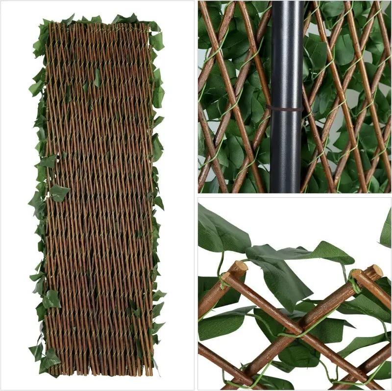 Sekey Ausziehbarer Weidenzaun mit Blättern aus Kunststoff Sekey
