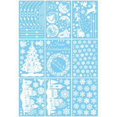 Salcar Fensterbild Weihnachten – Selbstklebende Fensteraufkleber für Winterdeko, Beidseitig sichtbar, Wiederverwendbar – Tannenbäume, Schneeflocken & Rentiere