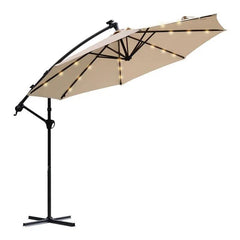 Sekey 300 cm Ampelschirm mit LED Solar Beleuchtung, Sonnenschutz UV50+ Sekey