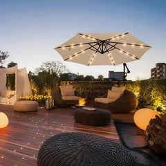 Sekey 300 cm Ampelschirm mit LED Solar Beleuchtung, Sonnenschutz UV50+ Sekey