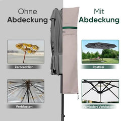 Sekey 160 x 62 cm Schutzhülle für Doppelsonnenschirm, aus Polyester-Gewebe Sekey