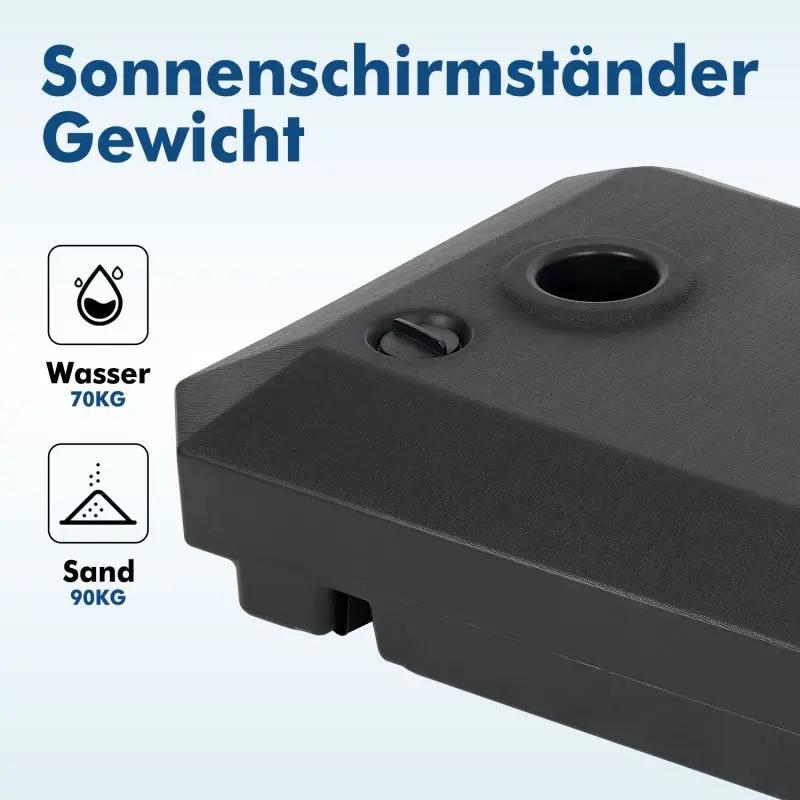 Sekey Sonnenschirmständer mit Rolle, befüllbar bis 80 kg Sekey