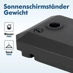 Sekey Sonnenschirmständer mit Rolle, befüllbar bis 80 kg Sekey
