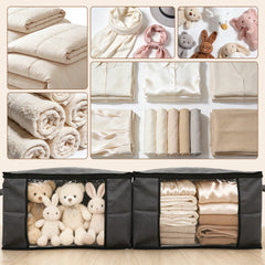 Sekey Unterbett-Aufbewahrungsboxen 60L & 90L Set für Kleidung, Bettwäsche und saisonale Textilien, Staub- und Feuchtigkeitsschutz