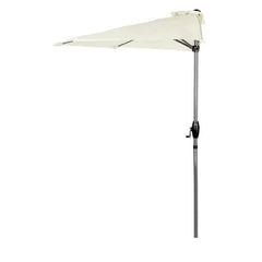 Sekey 270 cm Halbrund Sonnenschirm mit Kurbel, Sonnenschutz UV50+ Sekey
