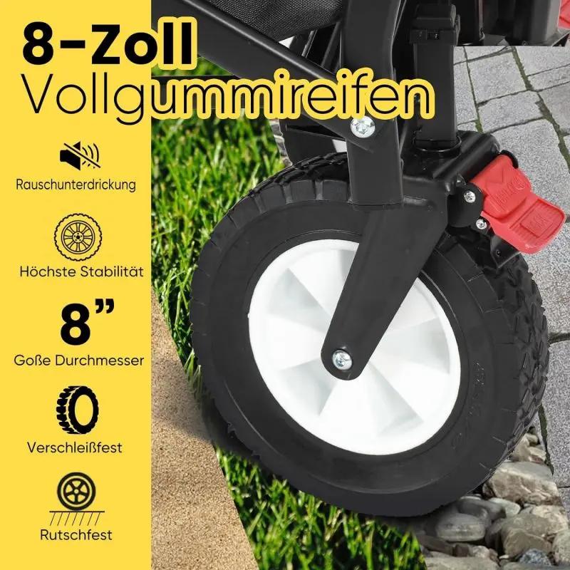 Sekey 100L / 200KG Faltbarer Bollerwagen, mit Bremsen und Vollgummirädern Sekey
