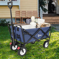 Sekey 100L / 200KG Faltbarer Bollerwagen, mit Bremsen und Vollgummirädern Sekey