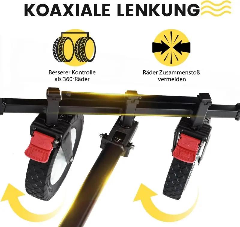 Sekey 100L / 200KG Faltbarer Bollerwagen, mit Bremsen und Vollgummirädern Sekey