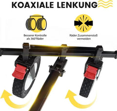Sekey 100L / 200KG Faltbarer Bollerwagen, mit Bremsen und Vollgummirädern Sekey