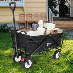 Sekey 100L / 200KG Faltbarer Bollerwagen, mit Bremsen und Vollgummirädern Sekey