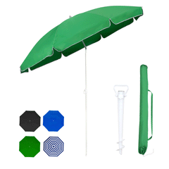 Sekey Sonnenschirm Ø160 cm rund mit Tragetasche & Bodenhülse, für Balkon & Strand Sekey