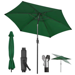 Sekey 270cm Sonnenschirm mit Kurbel, Knickbar im Sitzen, Sonnenschutz UV50+ Sekey