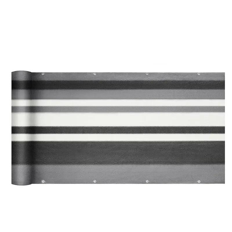 Sekey Balkon Sichtschutz aus 220 g/m² HDPE, Grau-weiß-schwarz gestreif Sekey