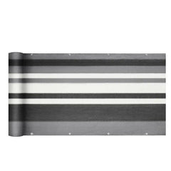 Sekey Balkon Sichtschutz aus 220 g/m² HDPE, Grau-weiß-schwarz gestreif Sekey