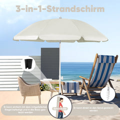 Sekey 160 cm Strandschirm mit Schutzhülle und Bodenhülse, Sonnenschutz UV50+