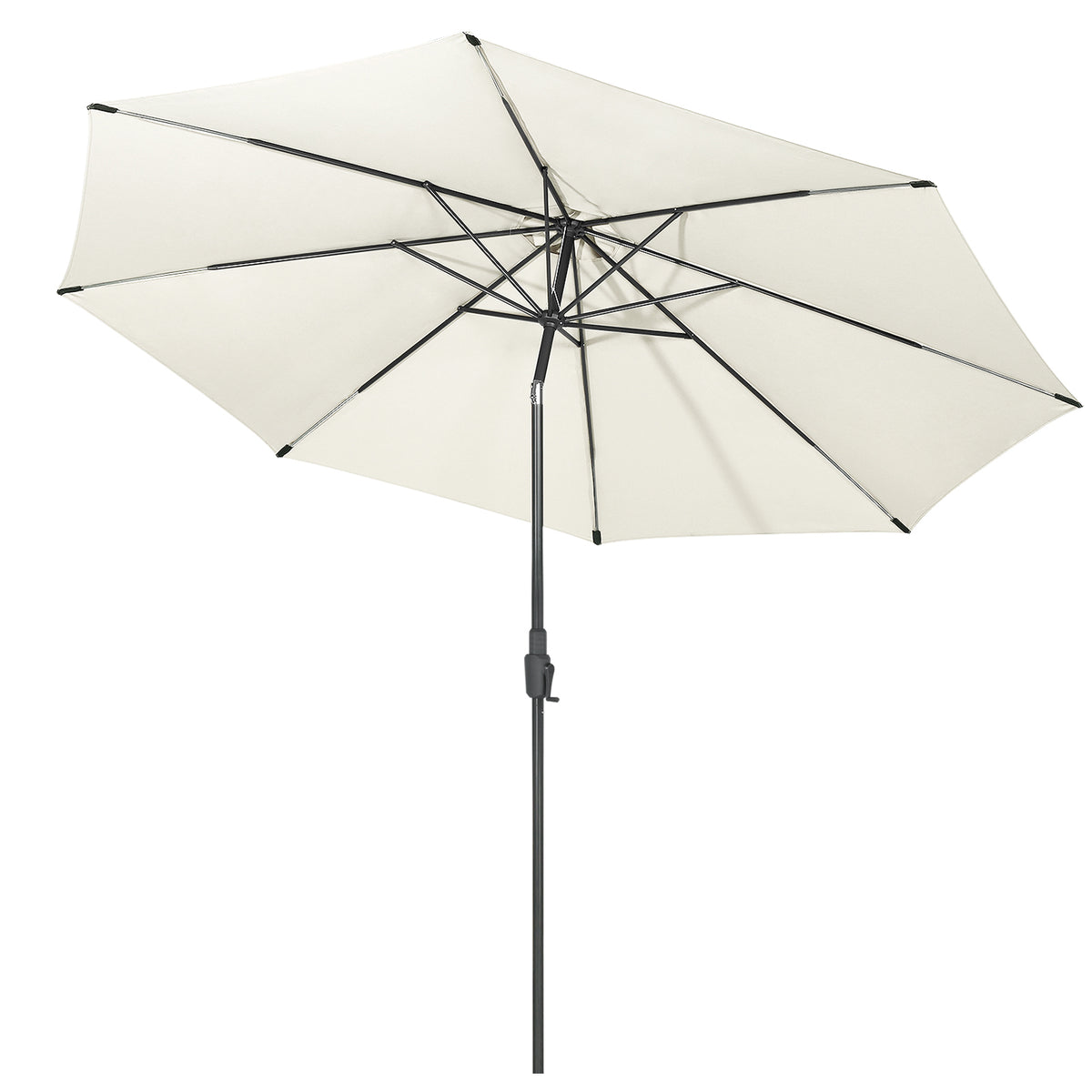 Sekey Runde Sonnenschirm Ø 350 cm mit Kurbel & Auto-Knickfunktion Windstabil, UPF 50+ Für Balkon, Terrasse & Garten Recyceltes Polyester (GRS-zertifiziert)