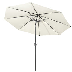Sekey Runde Sonnenschirm Ø 350 cm mit Kurbel & Auto-Knickfunktion Windstabil, UPF 50+ Für Balkon, Terrasse & Garten Recyceltes Polyester (GRS-zertifiziert)