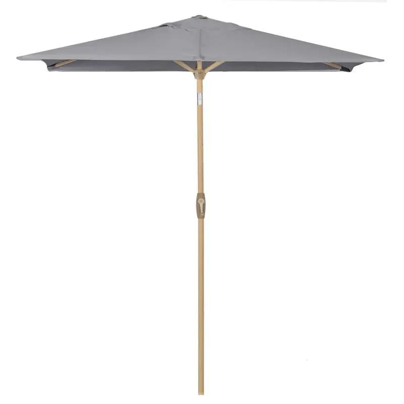 Sekey 210 x 140 cm Alu Sonnenschirm mit Kurbel, Sonnenschutz UV50+, aus Holz-Metall Sekey