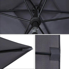 Sekey 210 x 140 cm Alu Sonnenschirm mit Kurbel, Sonnenschutz UV50+ Sekey
