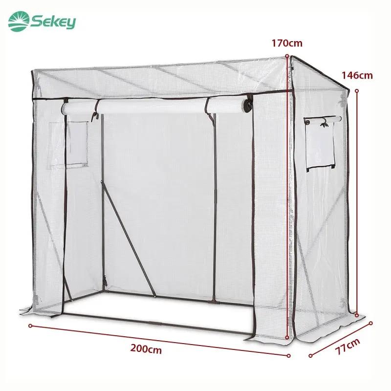 Sekey Foliengewächshaus mit Schrägdach, 200 cm x 77 cm x 146/169 cm Sekey