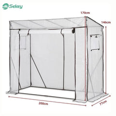 Sekey Foliengewächshaus mit Schrägdach, 200 cm x 77 cm x 146/169 cm Sekey