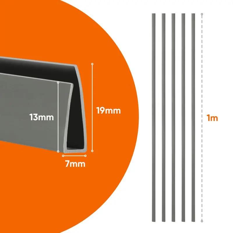 Sekey 5x1m PVC Abschlussleiste für PVC Sichtschutzmatte Sekey